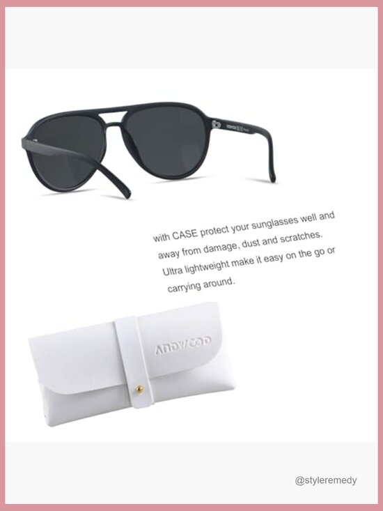Polarized Aviator Sunglasses, Retro Square Frame, UV400 Protection main image 5